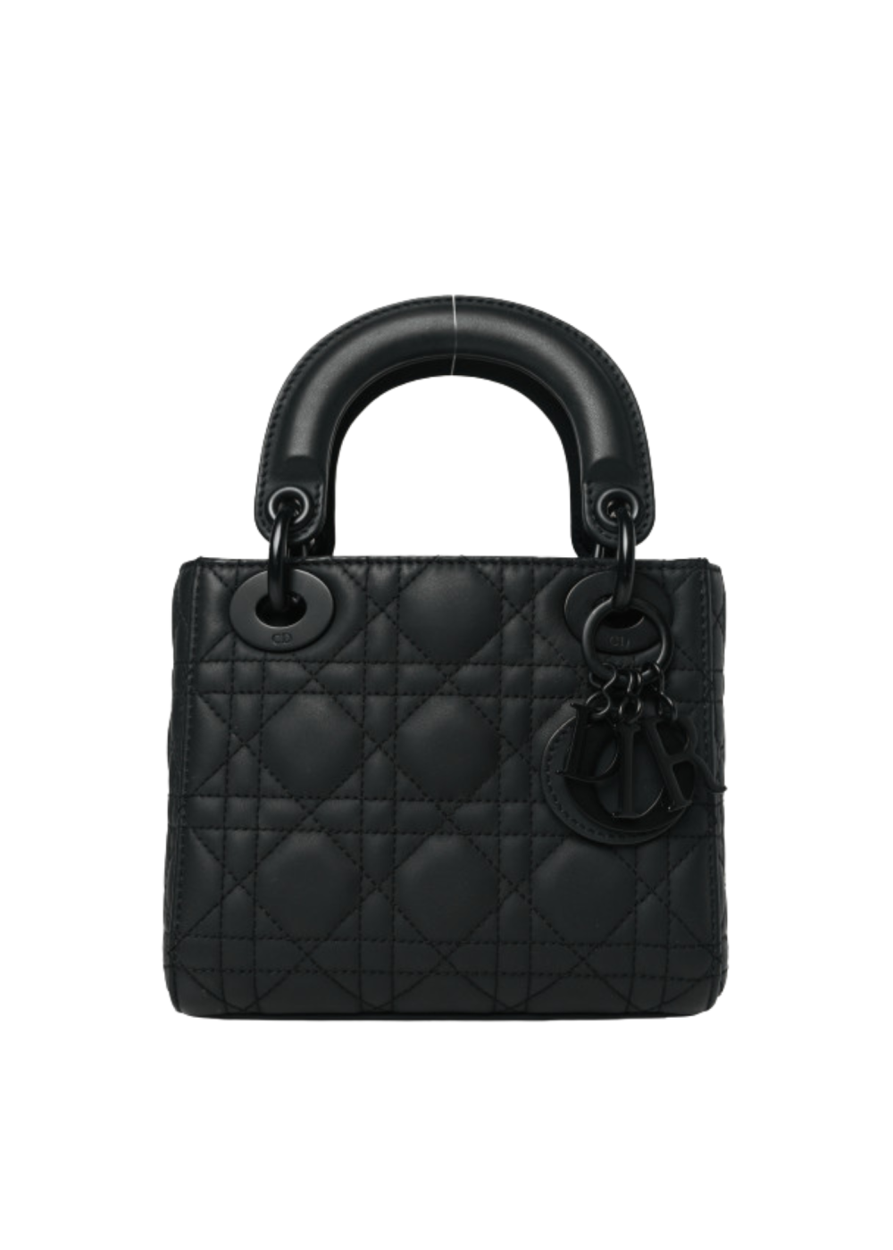 Ultra Matte Calfskin Cannage Mini Lady Dior Black