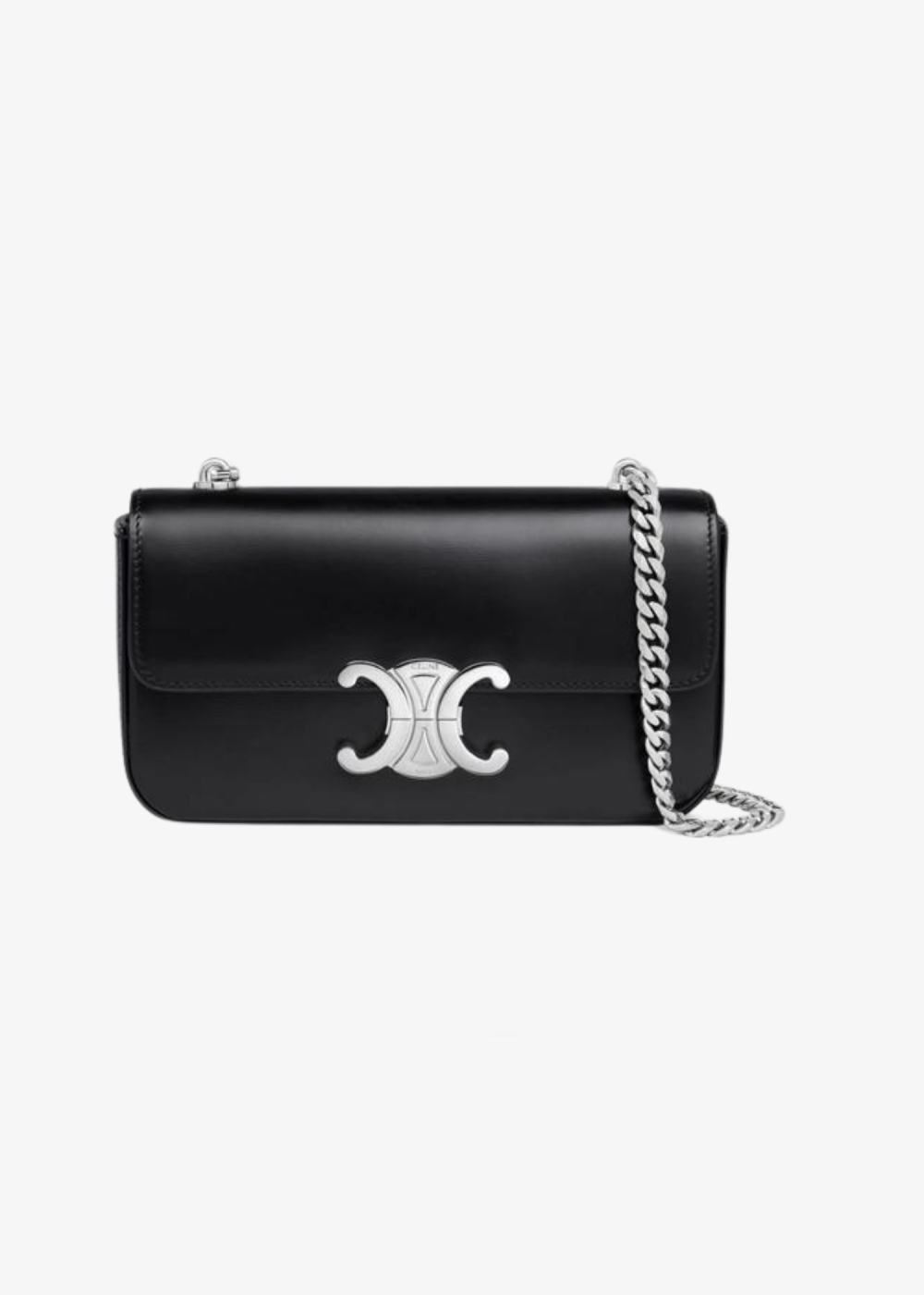 CHAIN SHOULDER BAG CLAUDE IN SHINY CALFSKIN BLACK