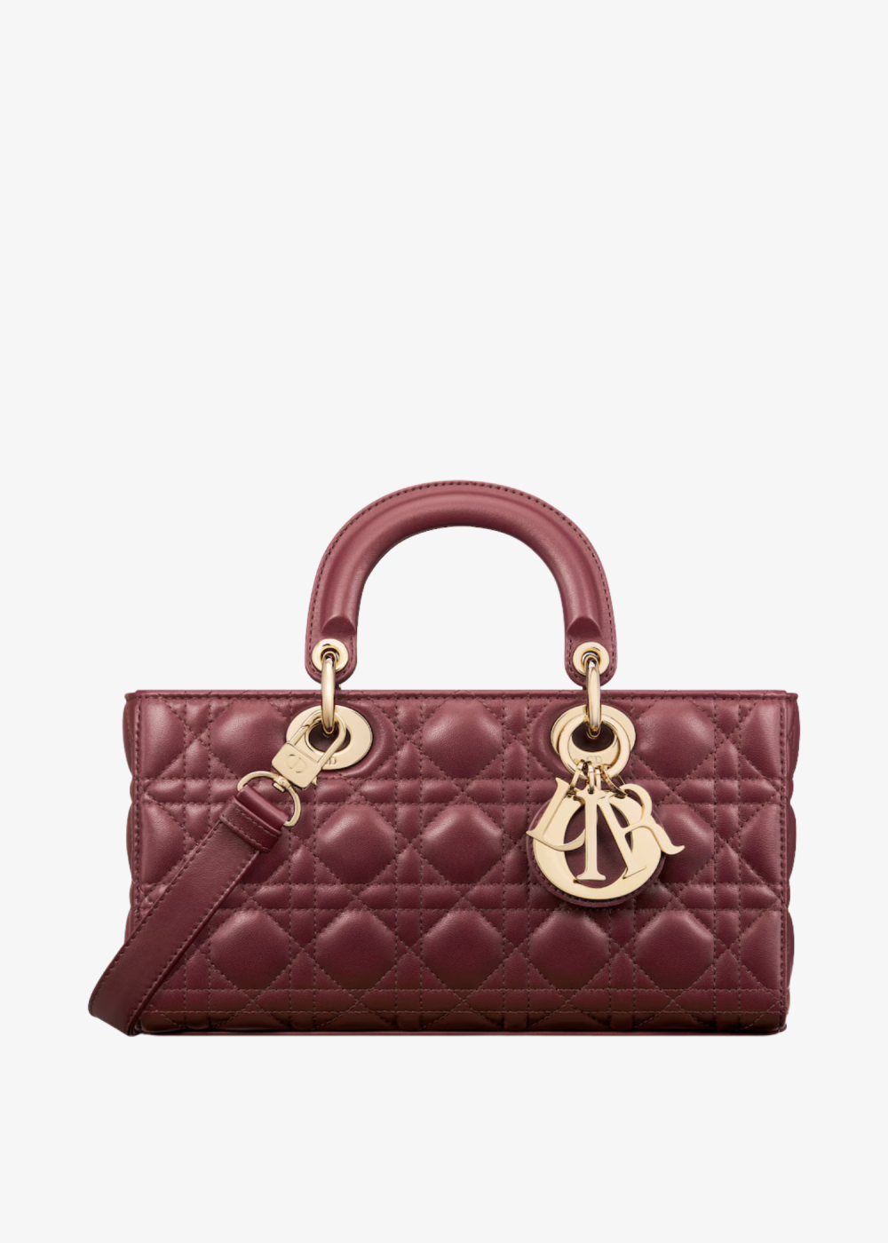 Medium Lady D-Joy Bag – Burgundy Cannage Lambskin