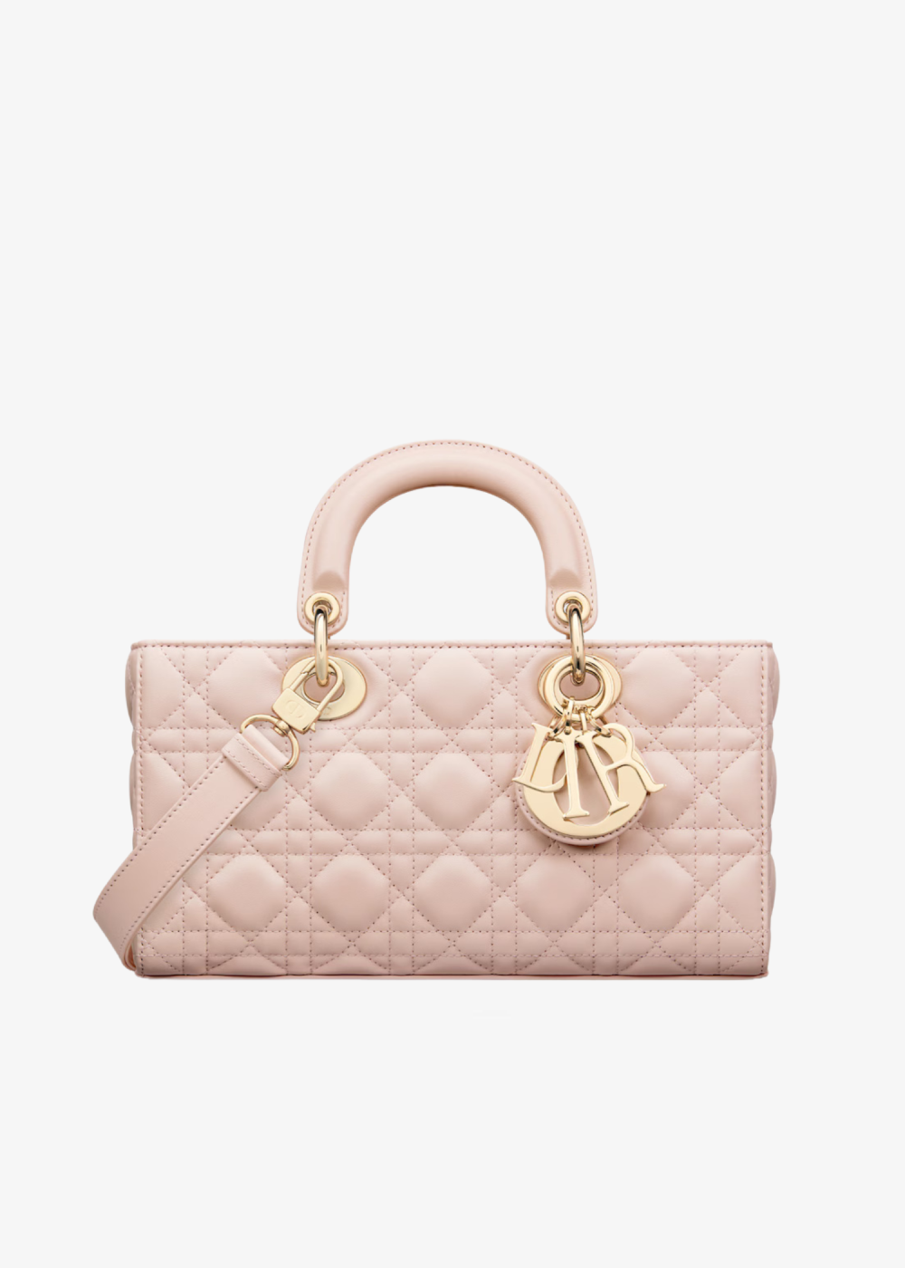 Medium Lady D-Joy Bag Powder Pink Cannage Lambskin