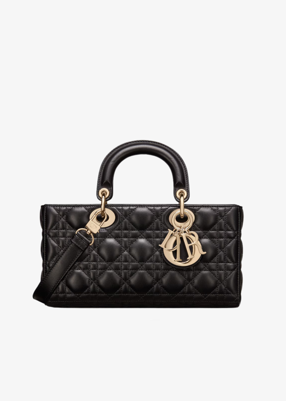 Medium Lady D-Joy Bag Black Cannage Lambskin