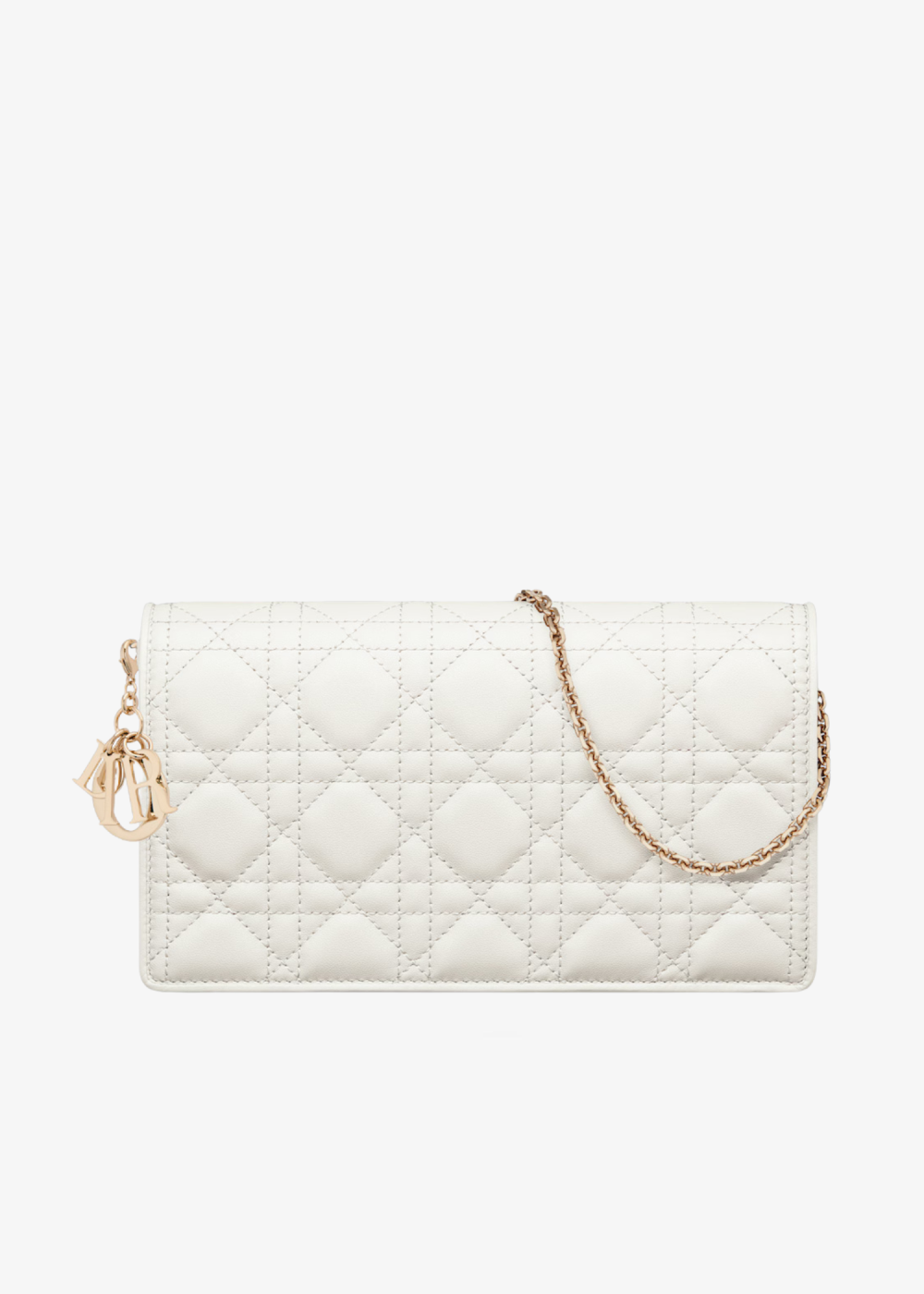 Latte Cannage Lambskin Lady Dior Pouch