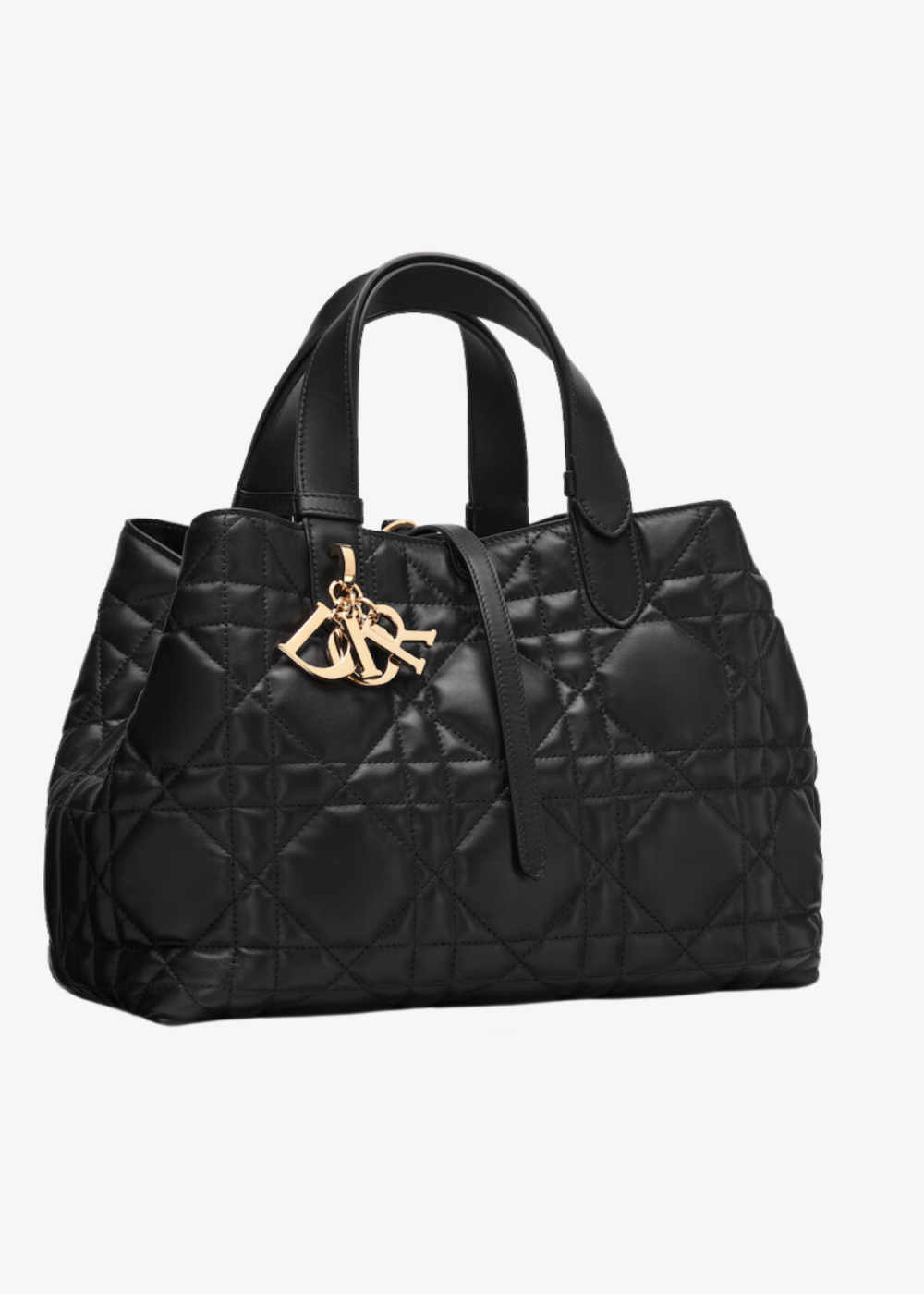 Medium Dior Toujours Bag Black Macrocannage Calfskin