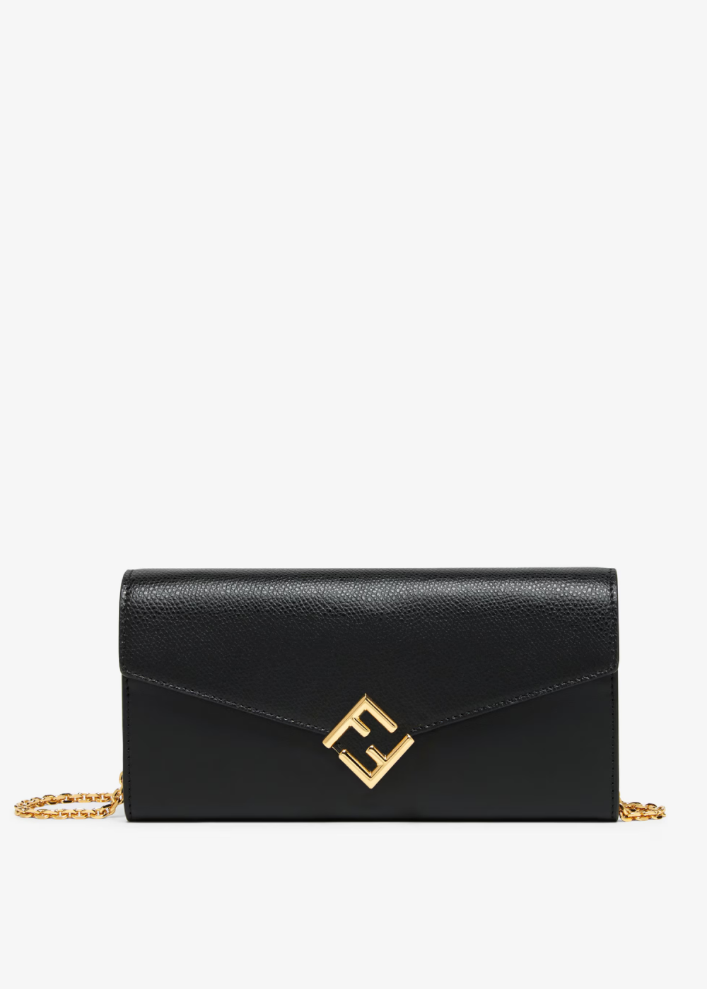 FF Diamonds Continental With Chain Black Leather Wallet