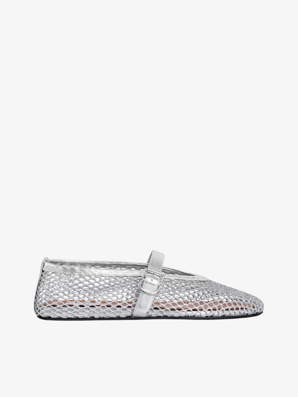 Mary Jane Ballet Flats – Alaia (Silver)