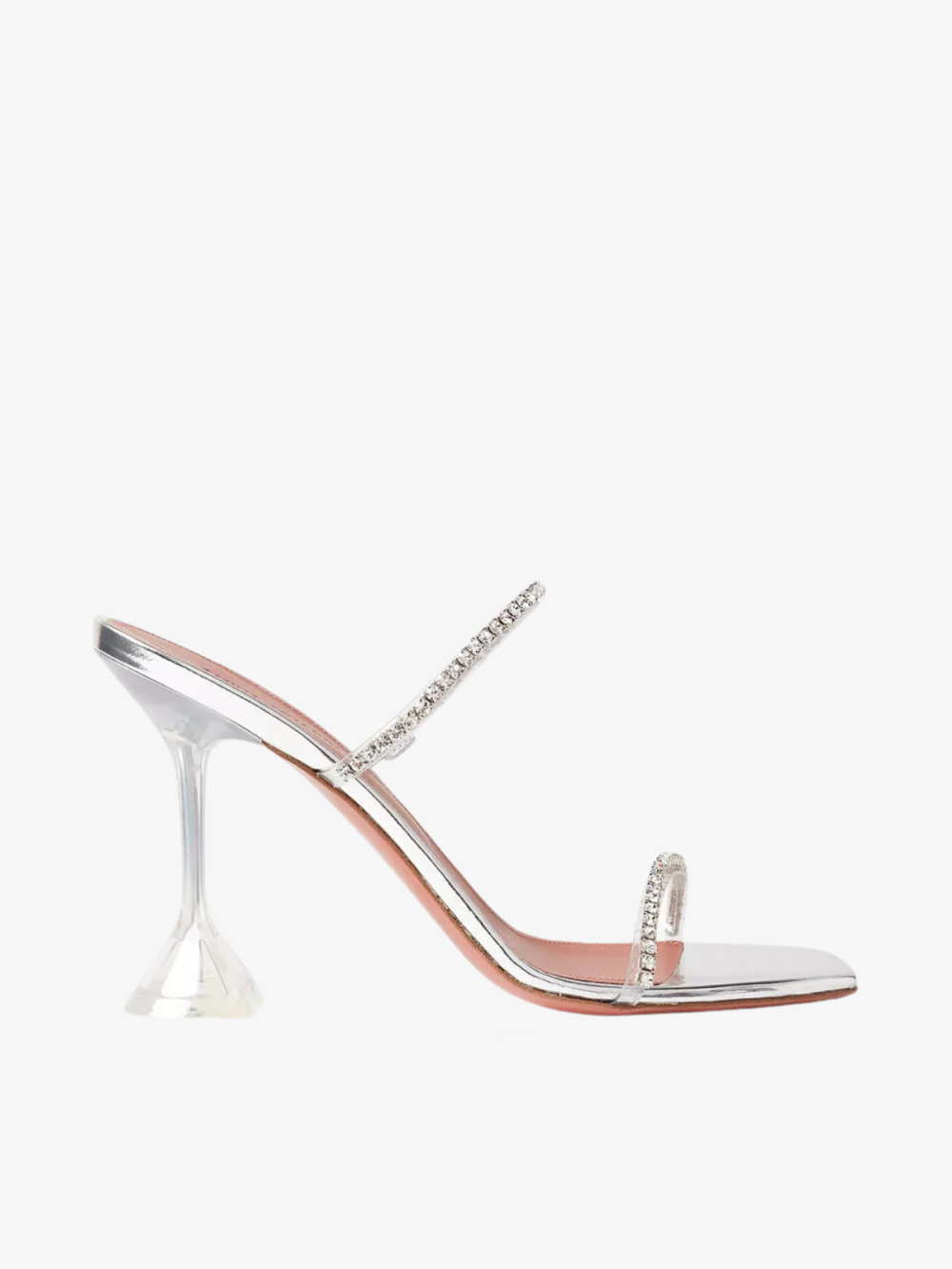 Gilda 95 Crystal Mule Sandals – Amina Muaddi (Silver)