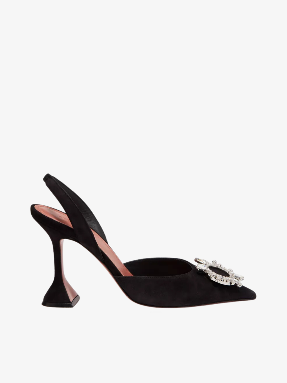 Begum 95 Crystal Slingback Pumps – Amina Muaddi (Black)