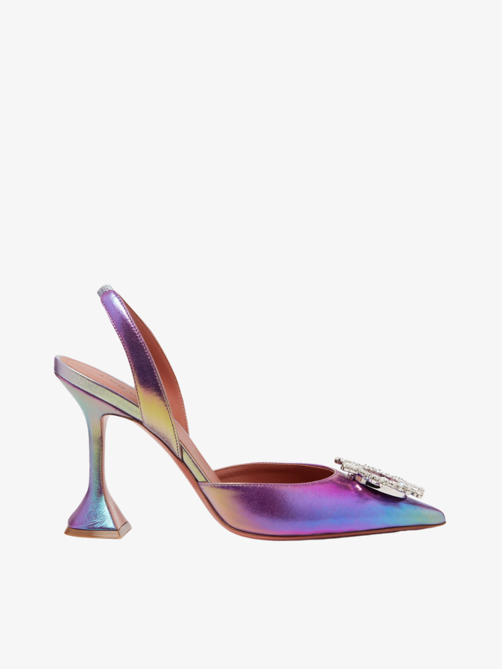 Begum 95 Crystal Slingback Pumps – Amina Muaddi (Multicolor)