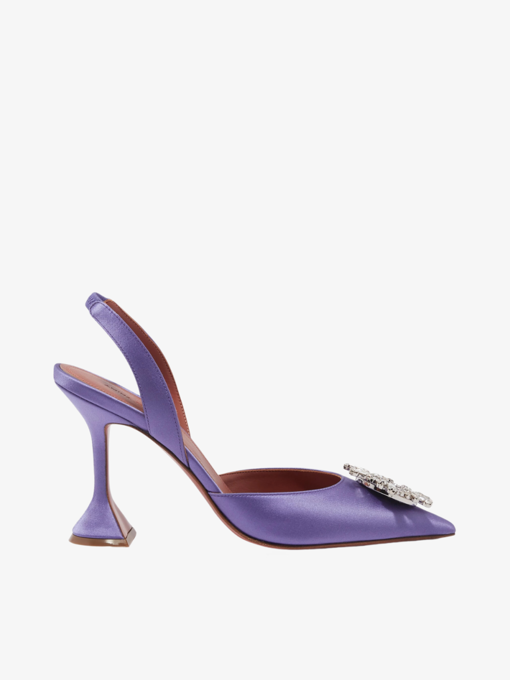 Begum 95 Crystal Slingback Pumps – Amina Muaddi (Purple)