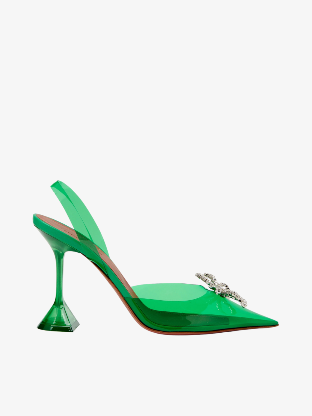 Rosie 95 Crystal Slingback Pumps – Amina Muaddi (Green)