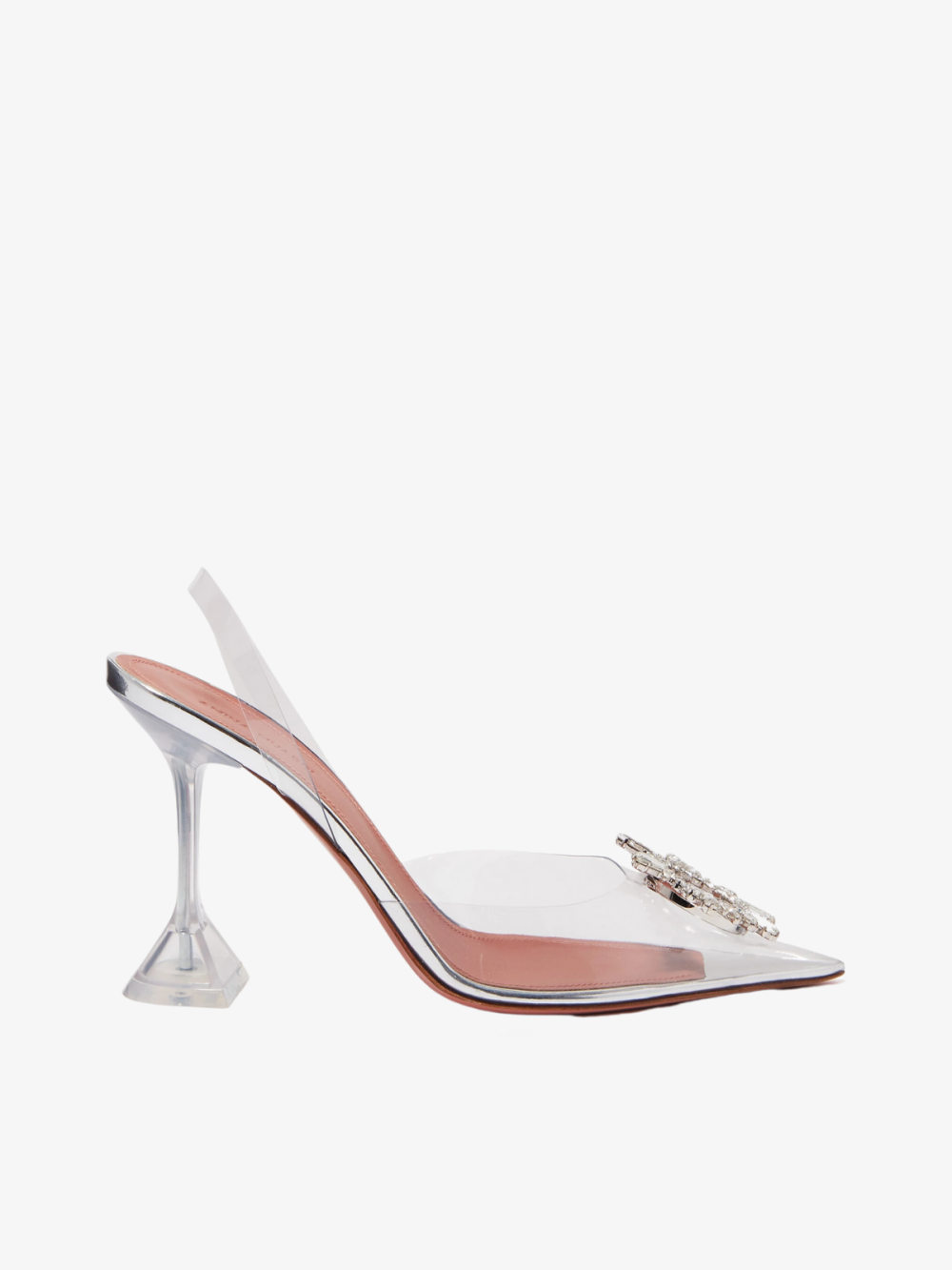 Begum 95 Crystal Slingback Pumps – Amina Muaddi (Clear)