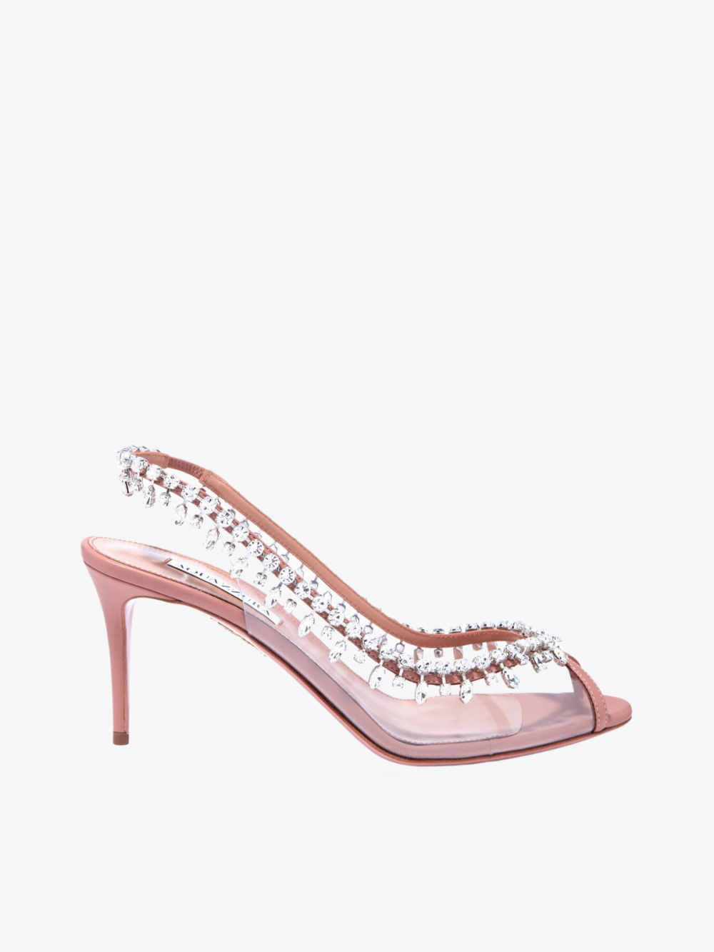 Temptation 75 Crystal Embellished Slingback Sandals – Aquazzura (Clear)