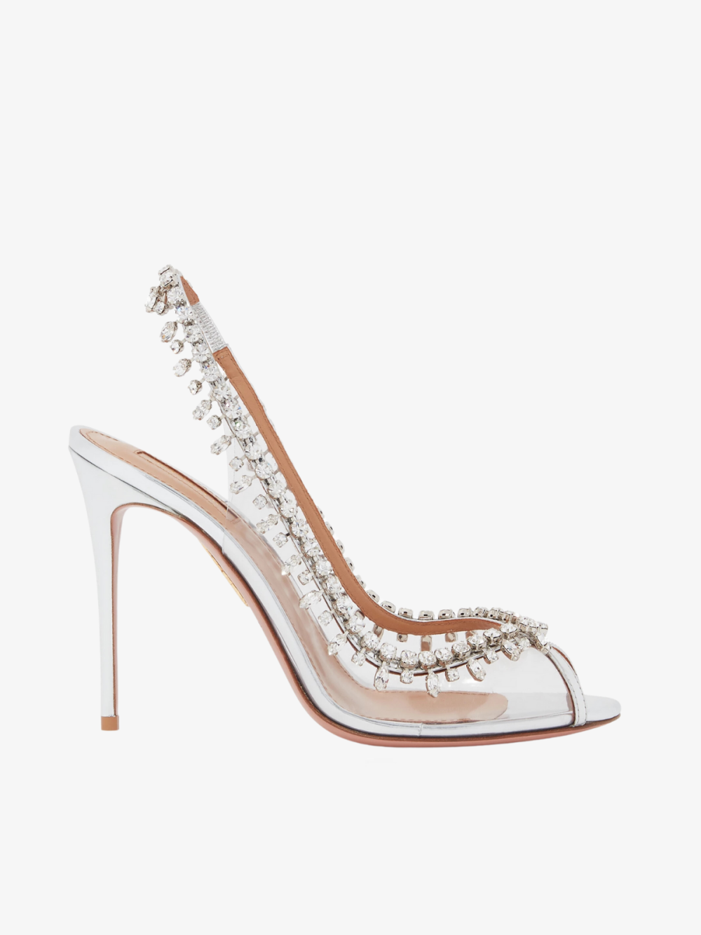 Crystal Temptation Slingback Sandals – Aquazzura (Silver)