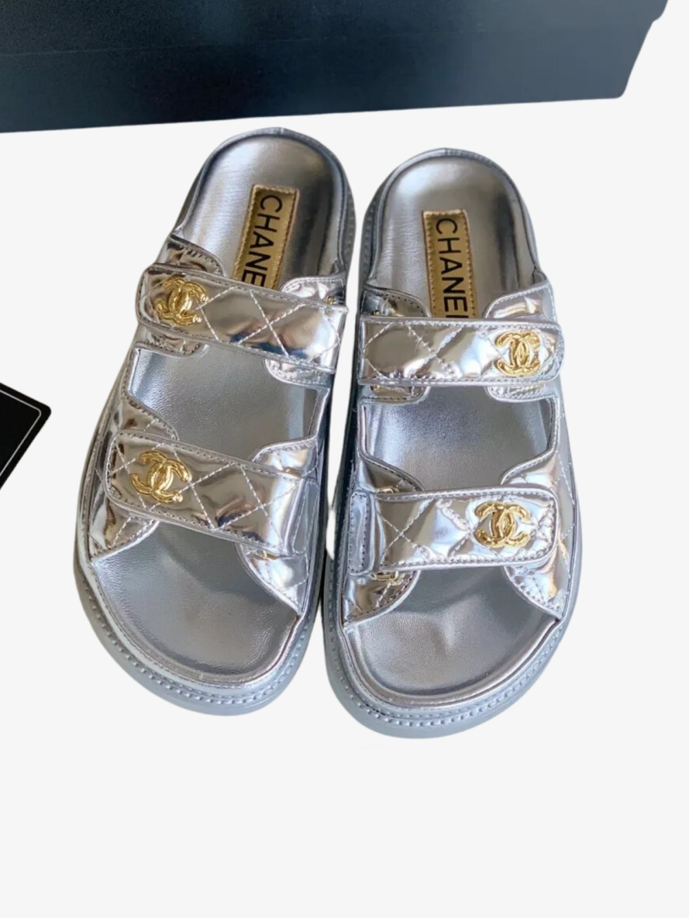 Silver Metallic Dad Sandals