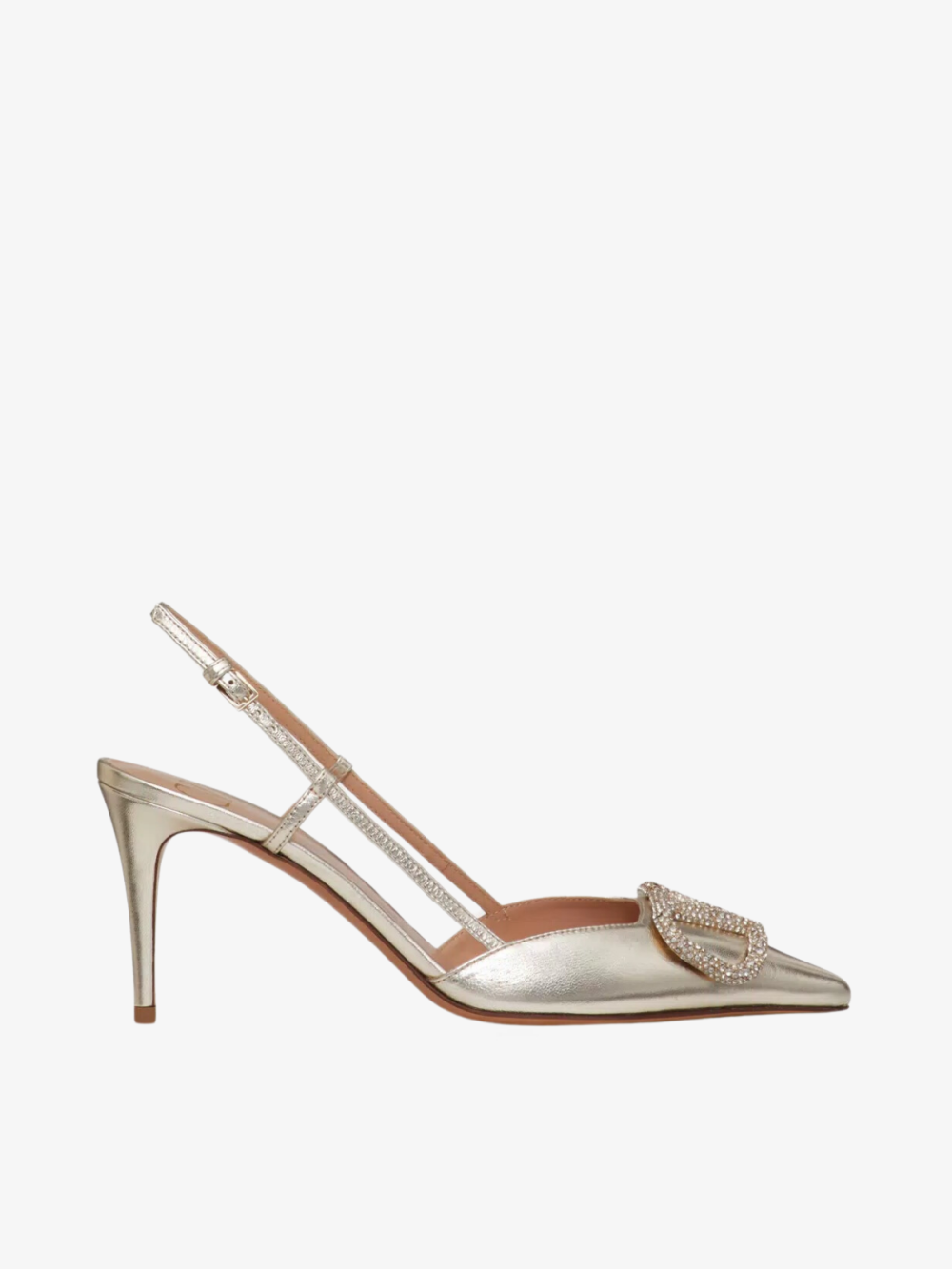 Valentino Vlogo Glow Laminated Nappa Slingback Pump