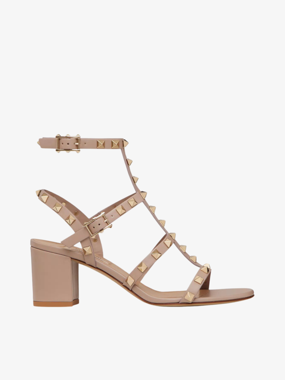 Valentino Rockstud Calfskin Leather Ankle Strap Sandal 60mm