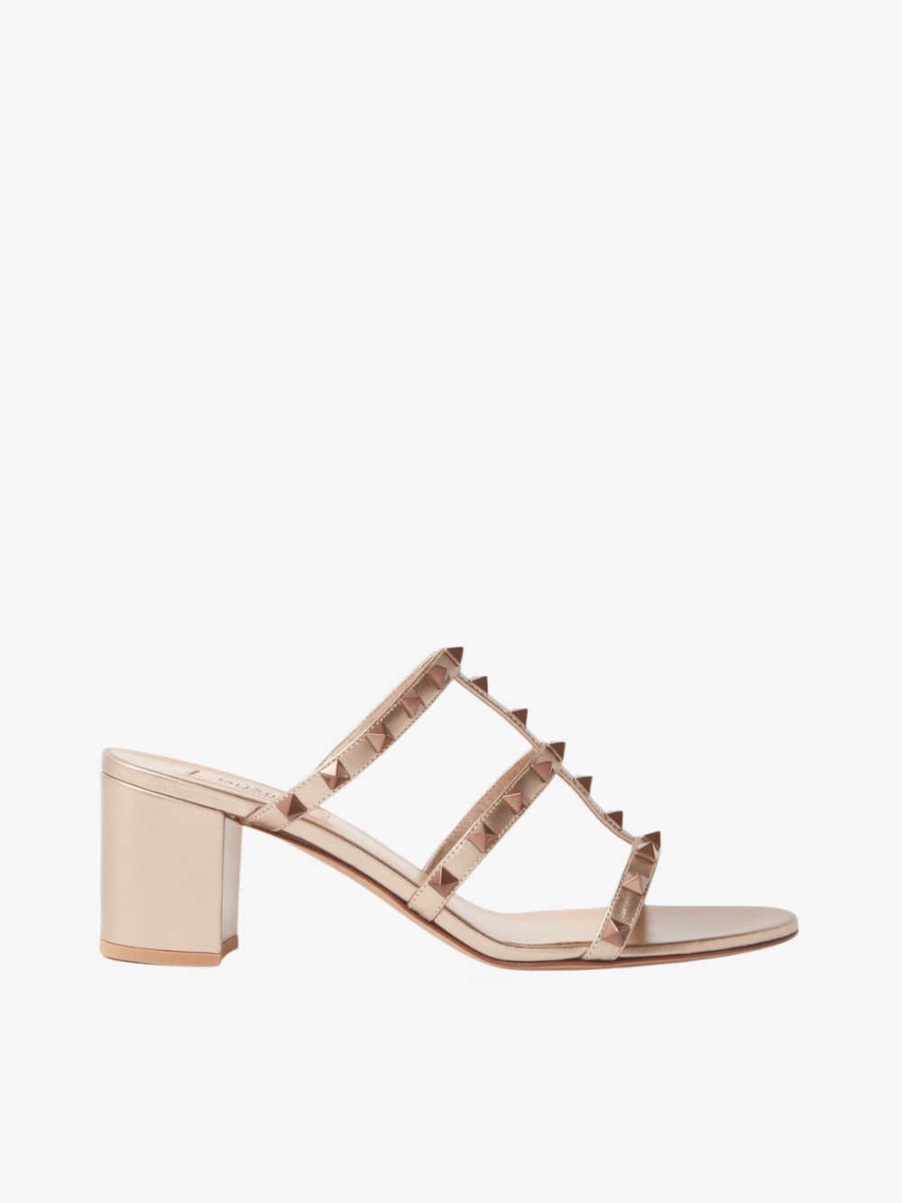 Valentino Rockstud Metallic Mules in Leather