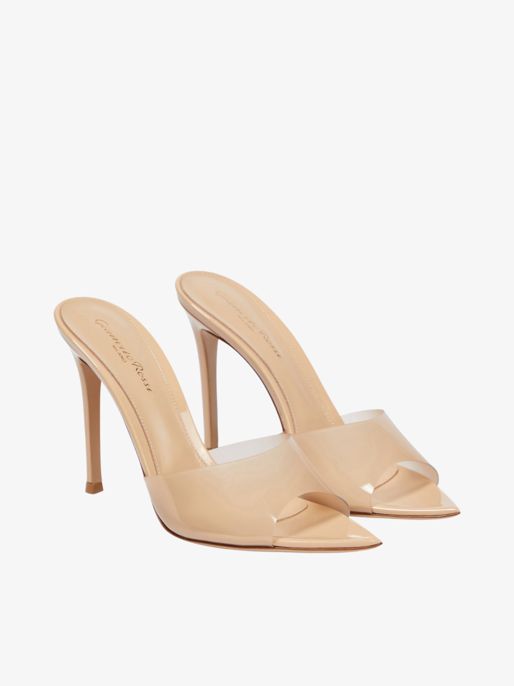 Elle 105 PVC and Patent Leather Mules Gianvito Rossi (Beige)