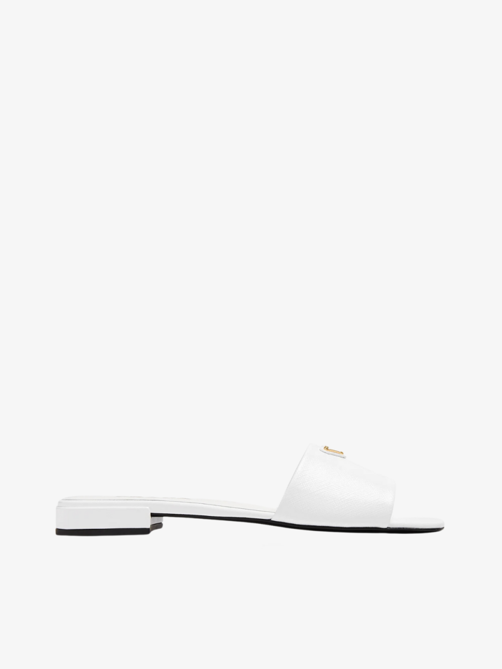 Saffiano Patent Leather Slides Prada (White)