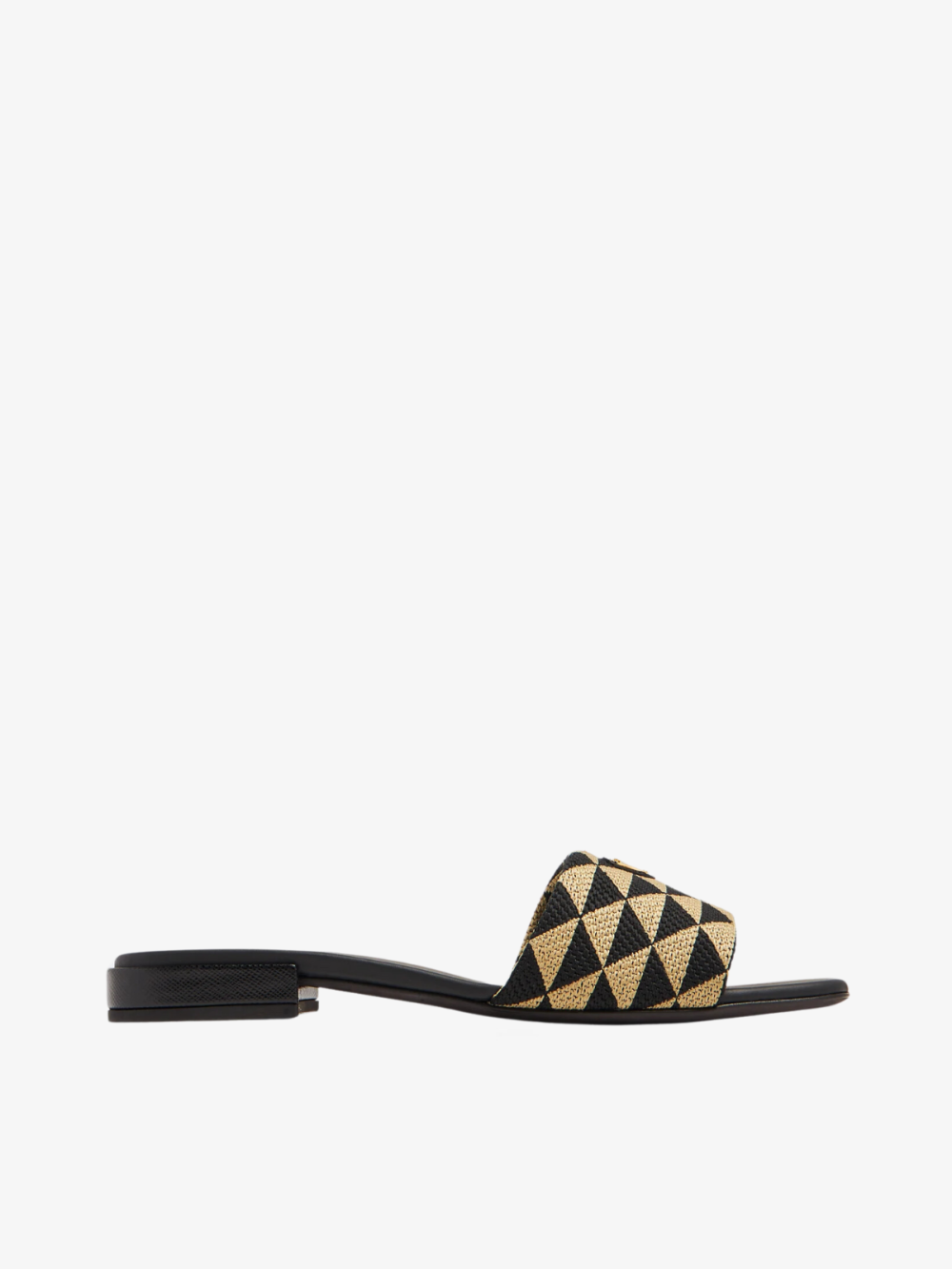 Embroidered Fabric Slides Prada (Black)