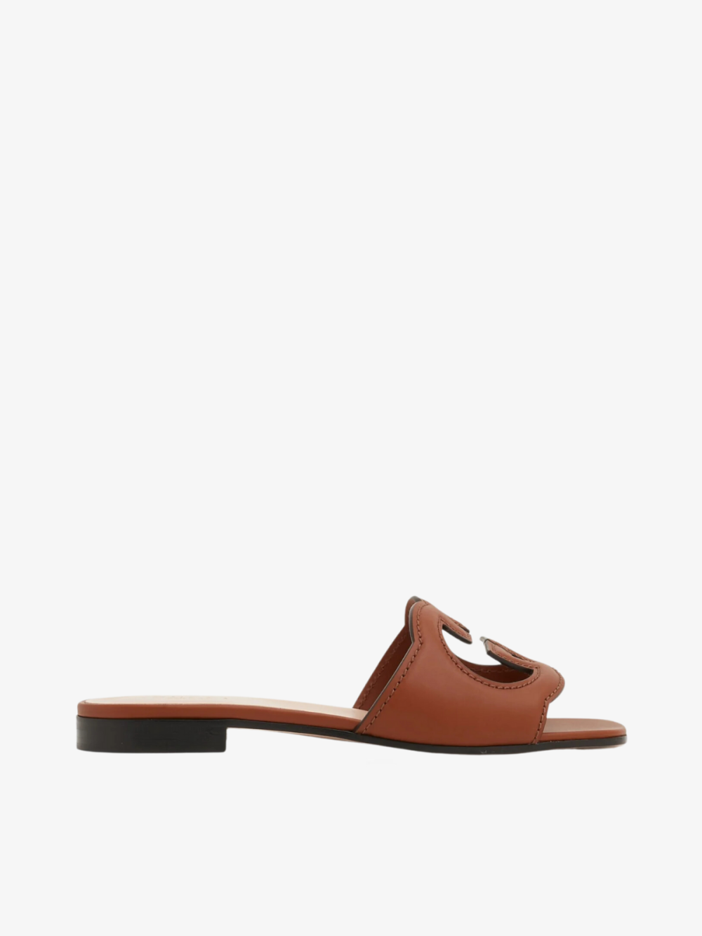 Interlocking G Cut-Out Slide Sandals Gucci (Brown)