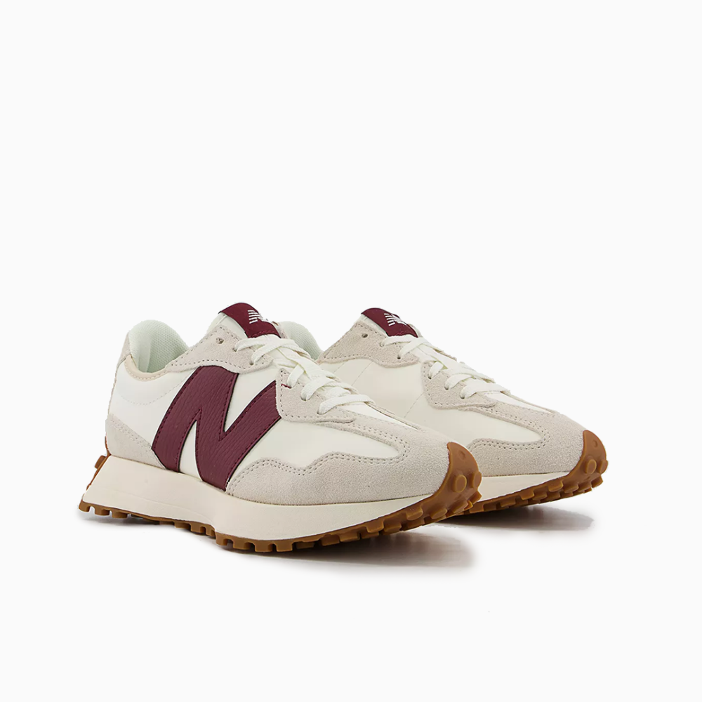 New Balance 327 Gray Burgundy Sneakers