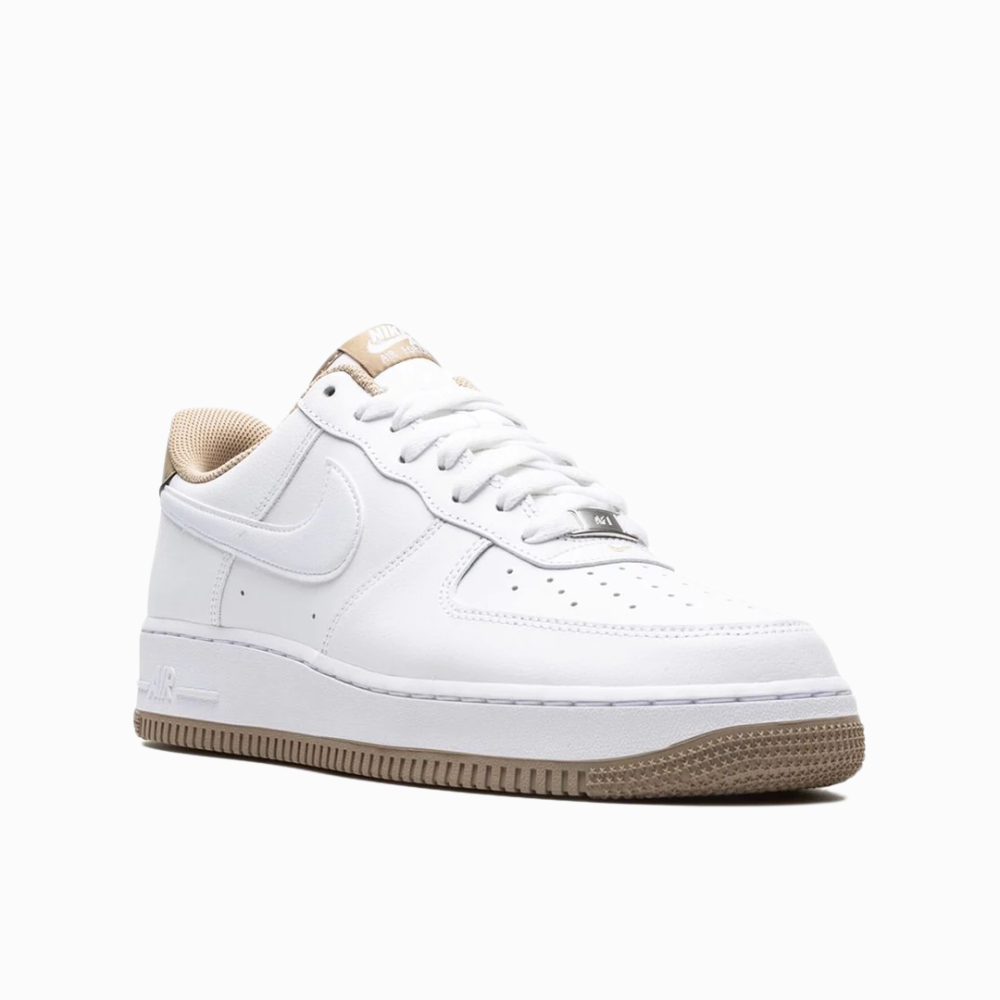 Nike Air Force 1  White  taupe sneakers