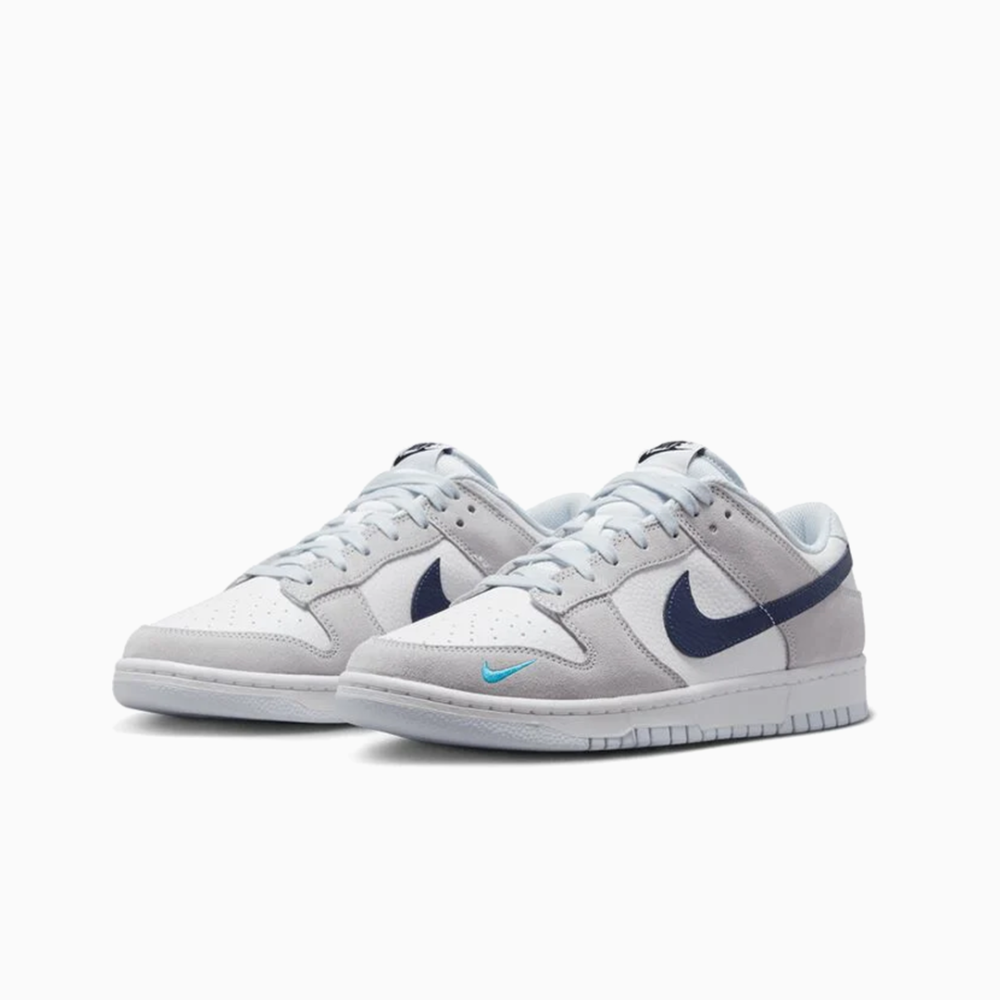 Nike SB Dunk Low white grey navy aqua mini swoosh